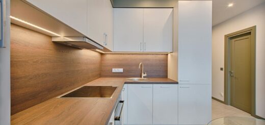 White Wooden Modular Kitchen